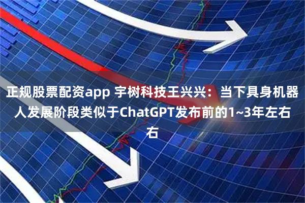 正规股票配资app 宇树科技王兴兴：当下具身机器人发展阶段类似于ChatGPT发布前的1~3年左右
